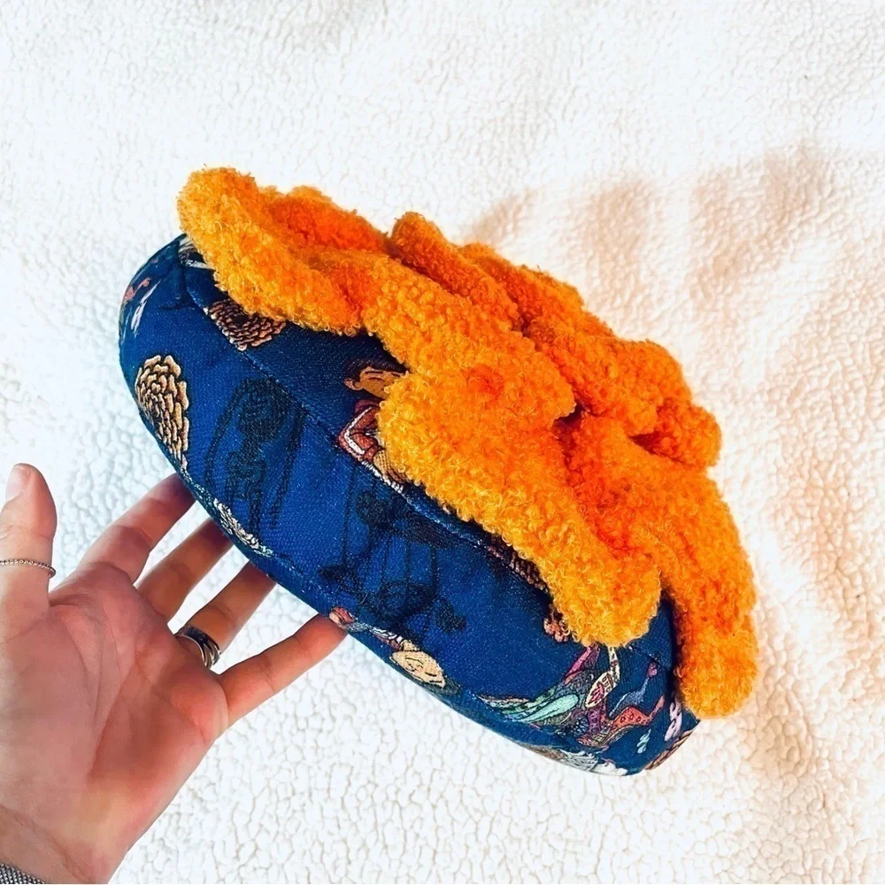 🌼 NWT Disney Parks Pixar COCO Marigold Petals Throw Pillow – Orange & Blue 🌼